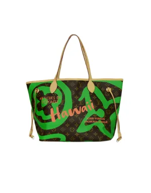 Louis Vuitton 2017 Monogram Canvas Limited Edition Monogram Tahitienne Hawaii Neverfull MM Tote Bag