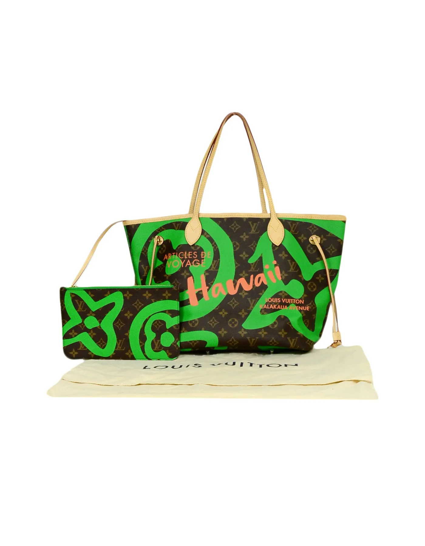 Louis Vuitton 2017 Monogram Canvas Limited Edition Monogram Tahitienne Hawaii Neverfull MM Tote Bag