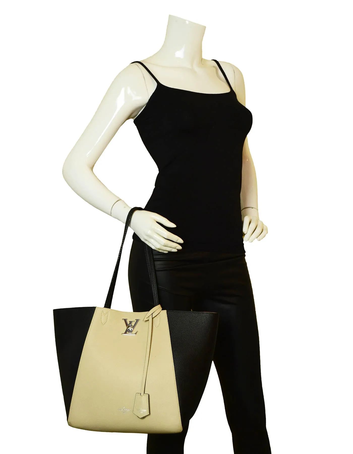 Louis Vuitton Black/Beige Bicolor Lockme Cabas Tote Bag