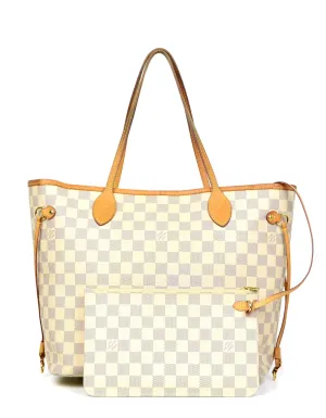 Louis Vuitton Damier Azur Neo Neverfull MM Tote Bag