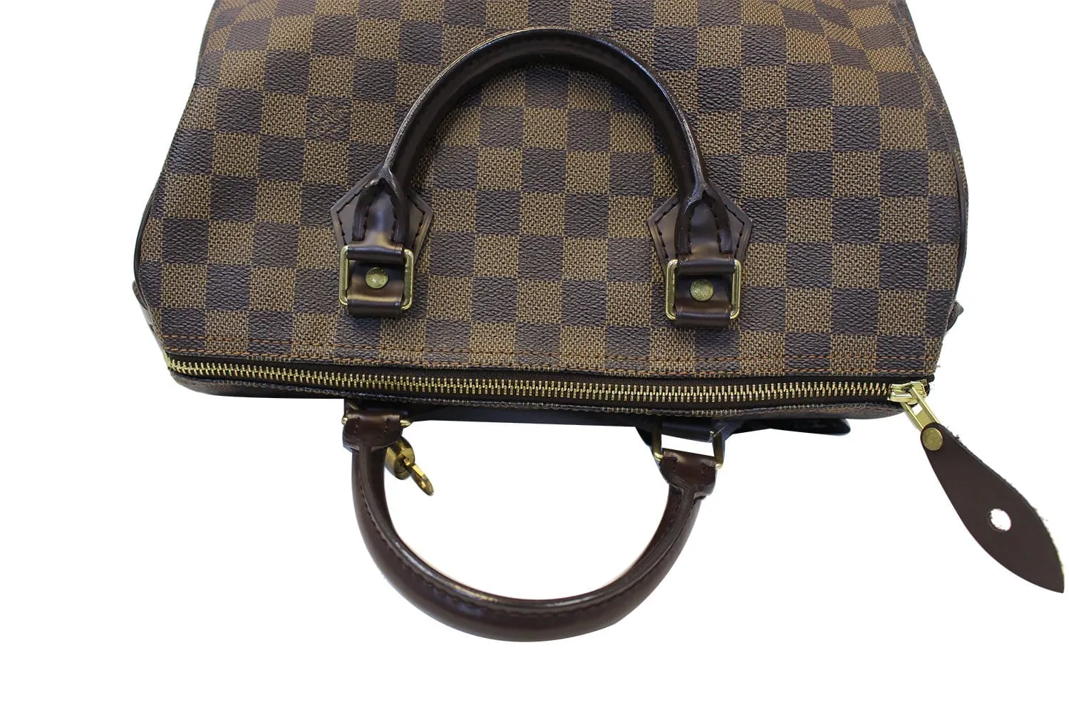 LOUIS VUITTON Damier Ebene Speedy 30 Brown Satchel Bag