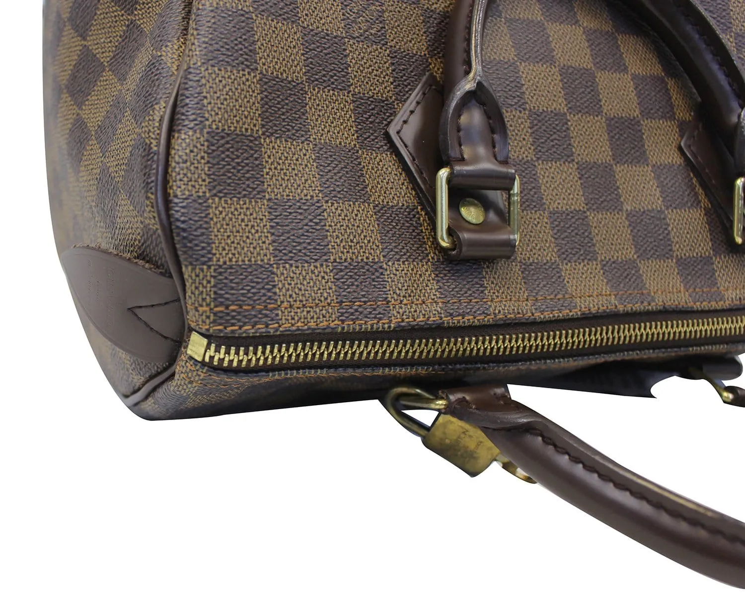 LOUIS VUITTON Damier Ebene Speedy 30 Brown Satchel Bag
