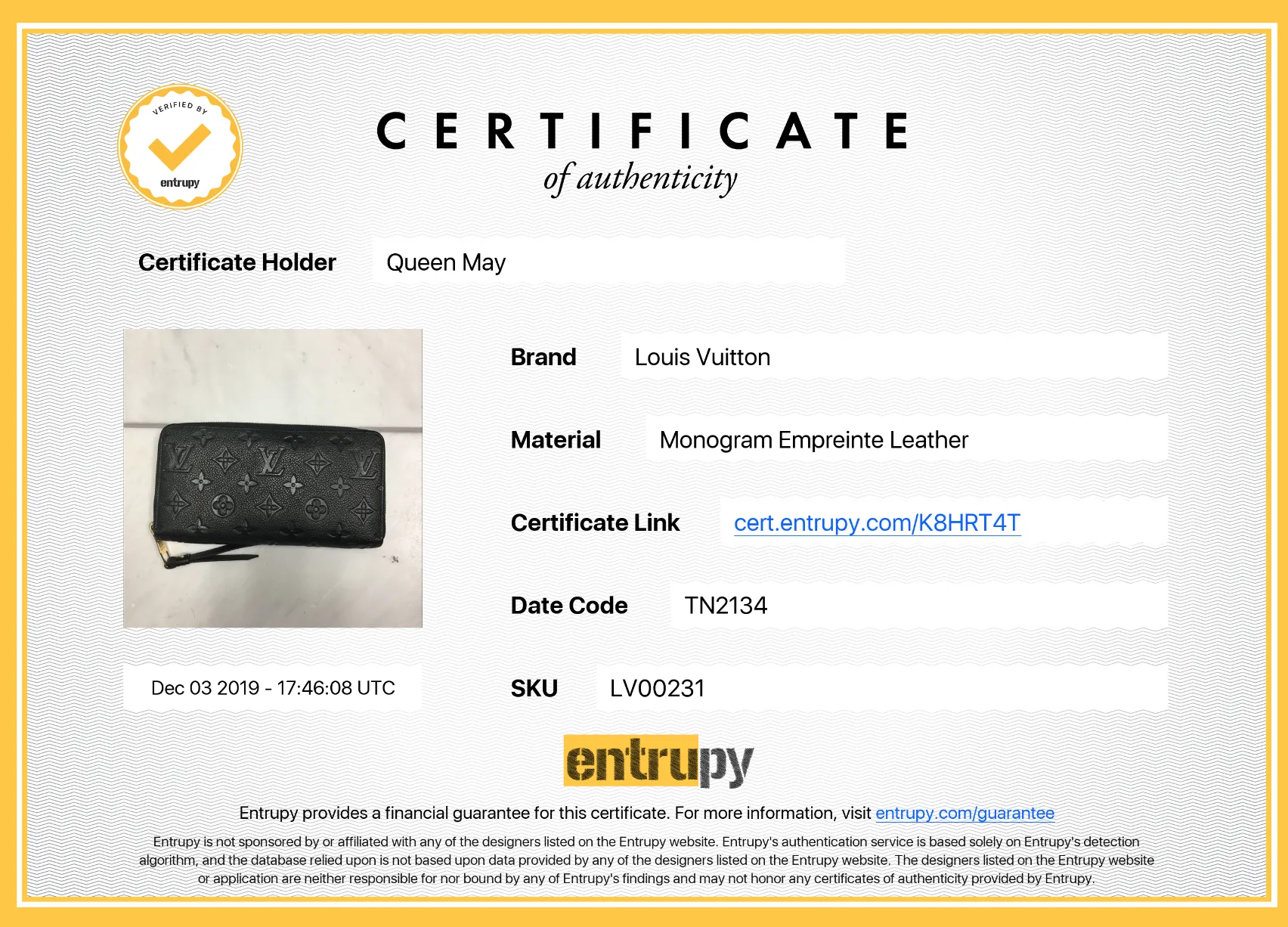 Louis Vuitton Empreinte Zippy Wallet