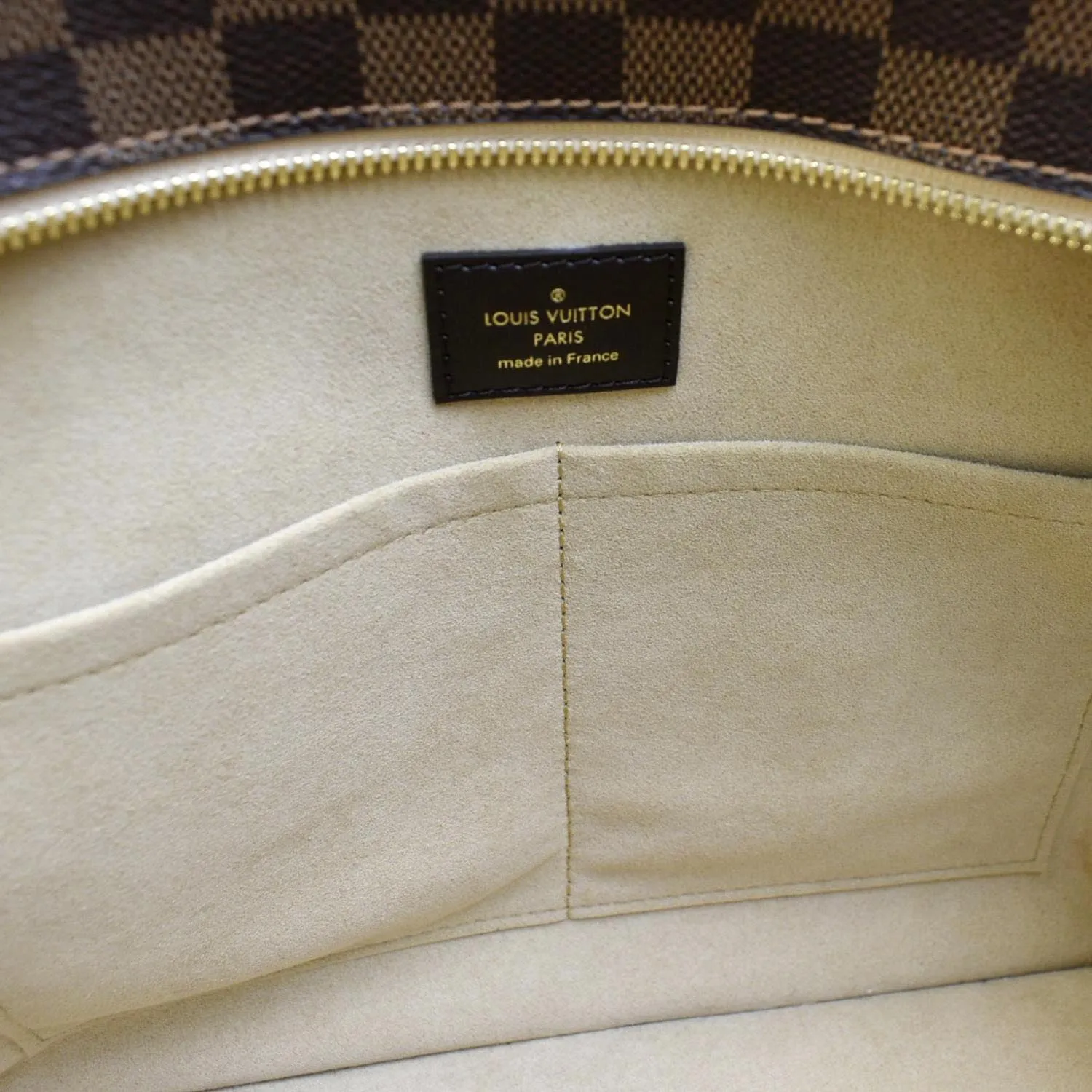 LOUIS VUITTON Jersey Damier Ebene Tote Shoulder Bag Creme