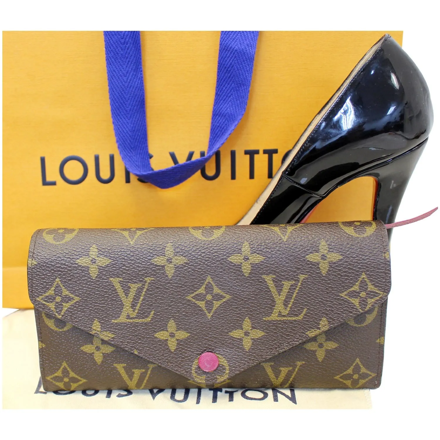 LOUIS VUITTON Josephine Monogram Canvas Wallet Brown