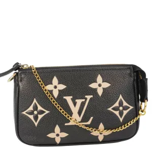 LOUIS VUITTON Mini Pochette Bicolor Monogram Empreinte Accessoires Pouch Black