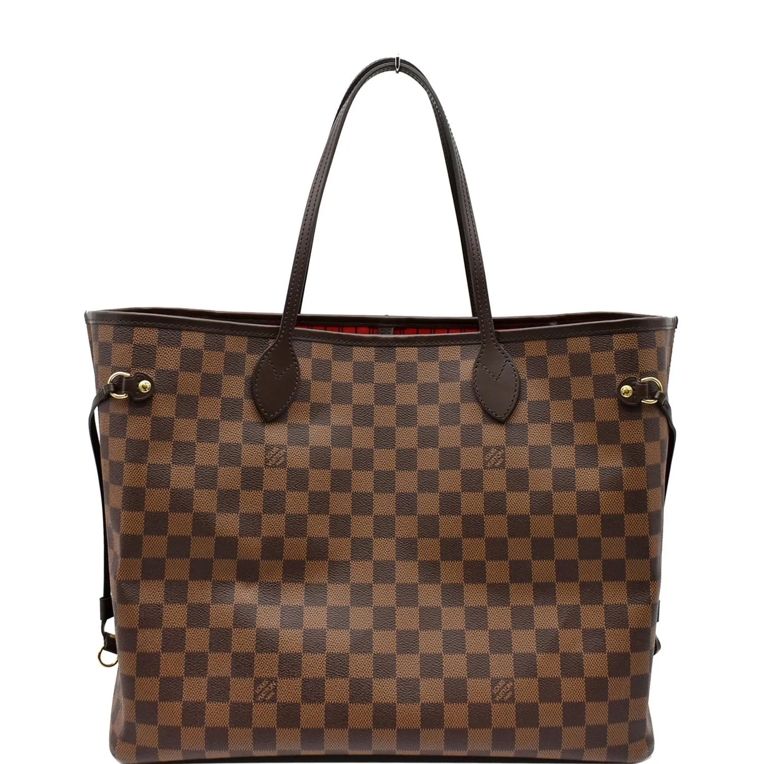 LOUIS VUITTON Neverfull GM Damier Ebene Tote Bag Brown