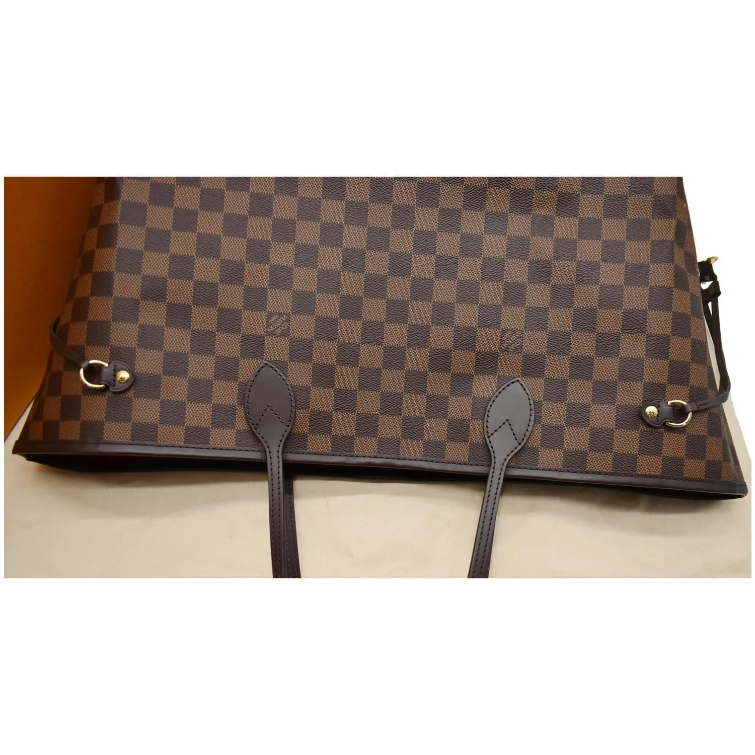 LOUIS VUITTON Neverfull GM Damier Ebene Tote Bag Brown