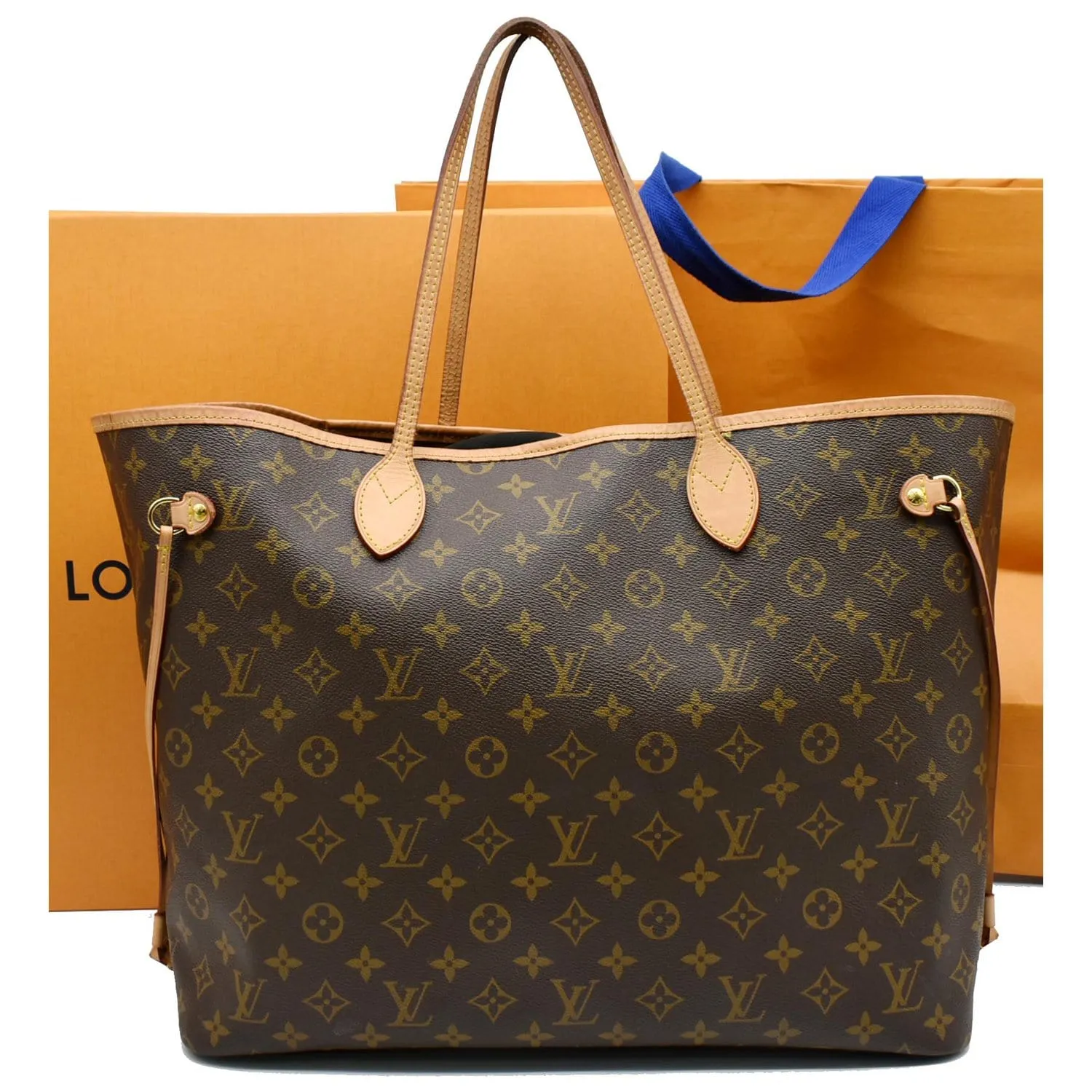 LOUIS VUITTON Neverfull GM Monogram Canvas Tote Bag Brown