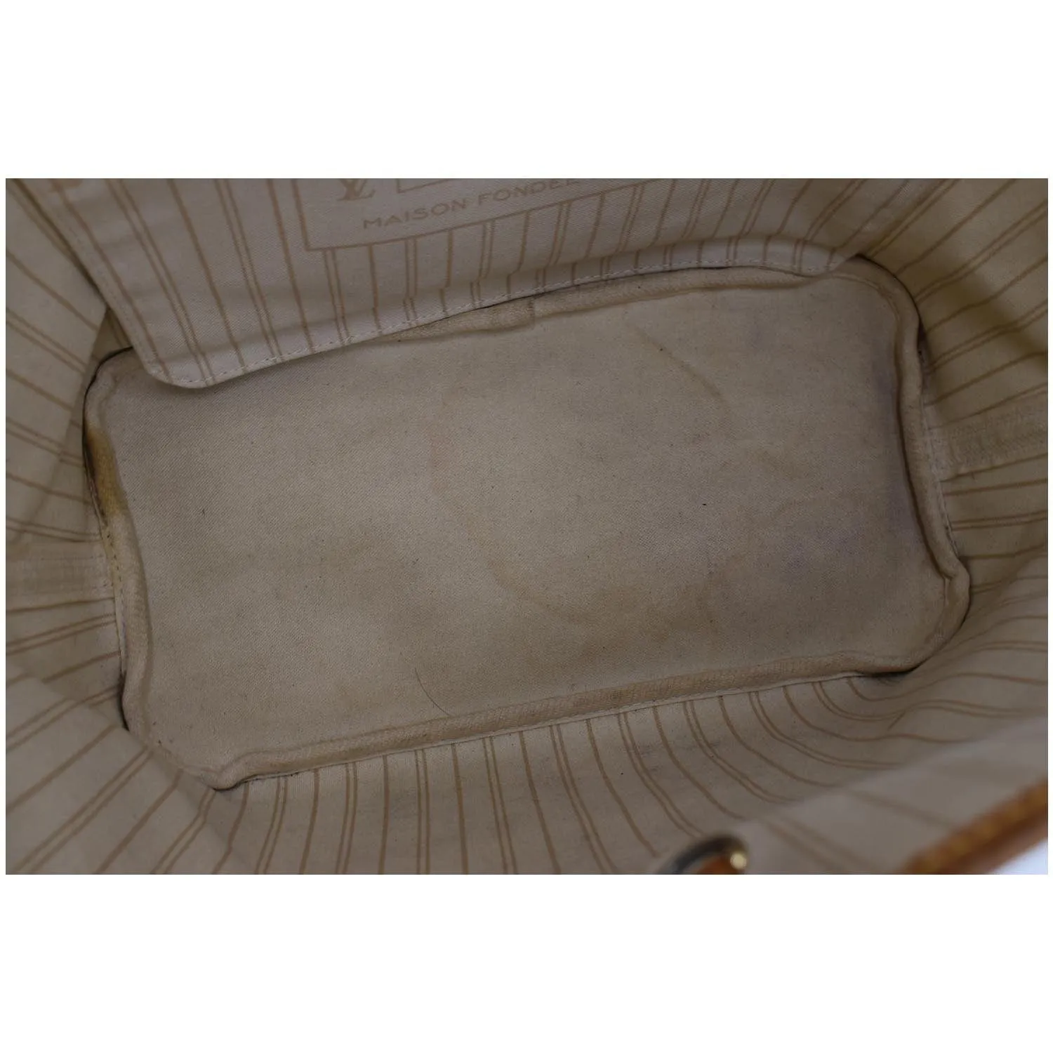 LOUIS VUITTON Neverfull MM Damier Azur Tote Bag White