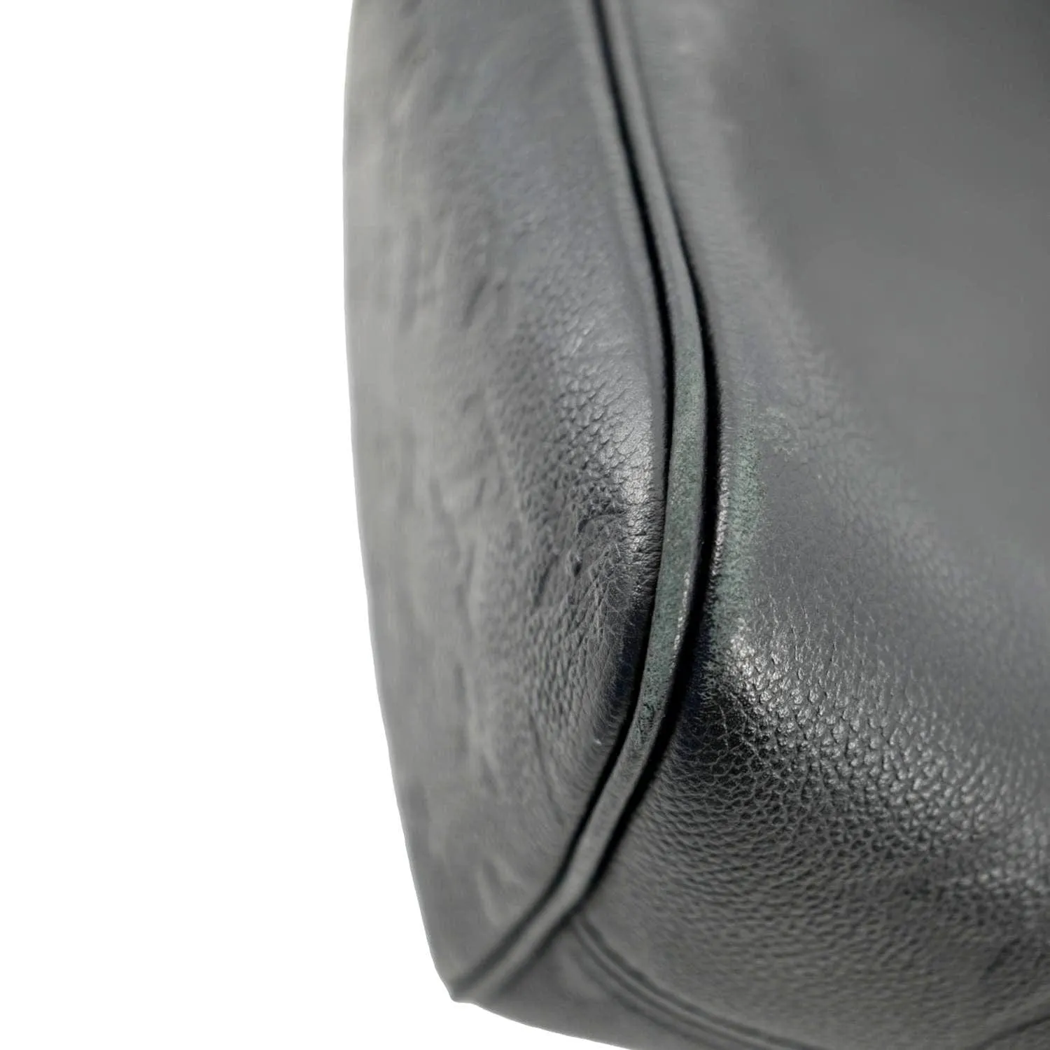 LOUIS VUITTON Neverfull MM Empreinte Leather Tote Shoulder Bag Black