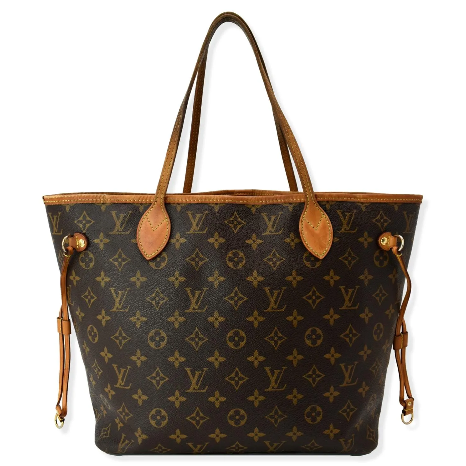LOUIS VUITTON Neverfull MM Monogram Canvas Tote Bag Brown