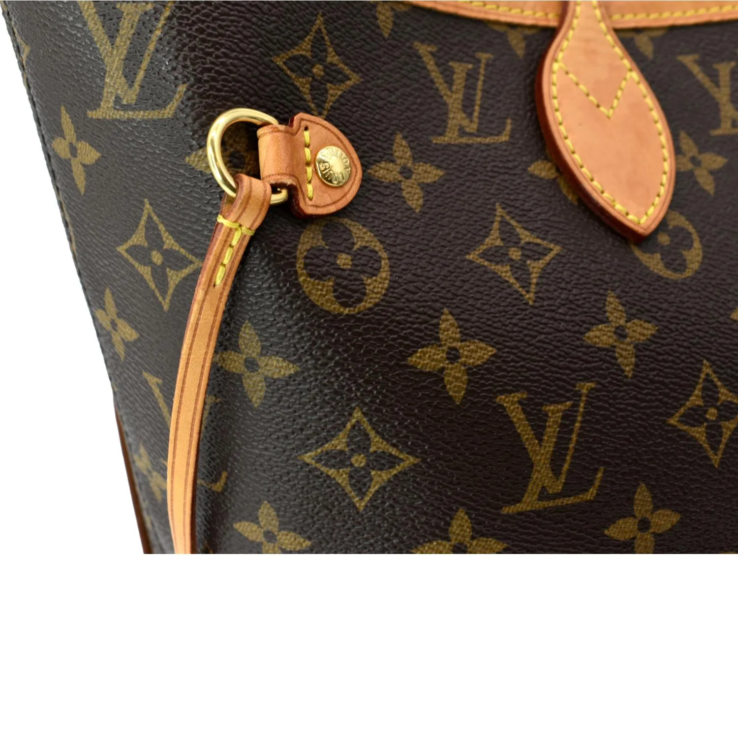 LOUIS VUITTON Neverfull MM Monogram Canvas Tote Bag Brown