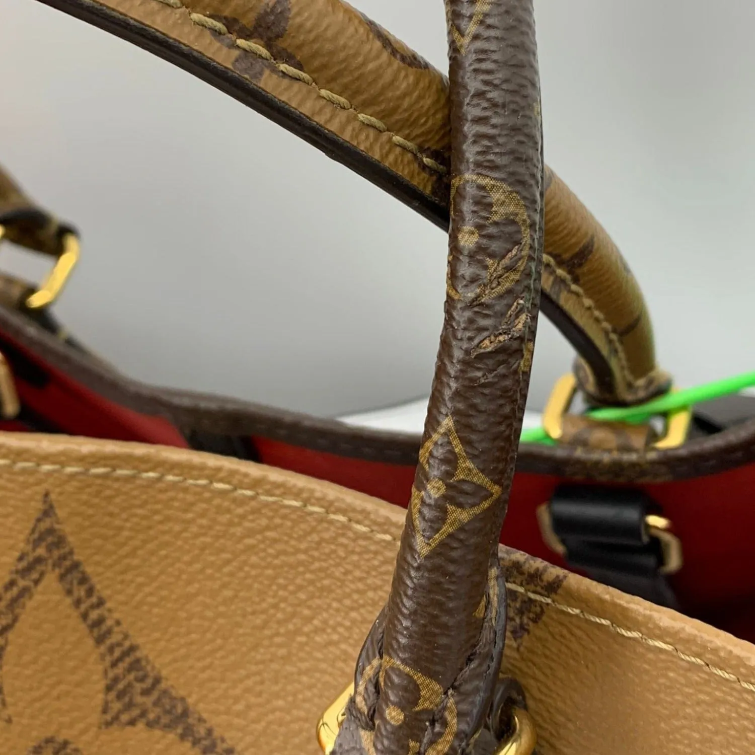 LOUIS VUITTON Onthego GM Giant Monogram Canvas Tote Shoulder Bag Brown