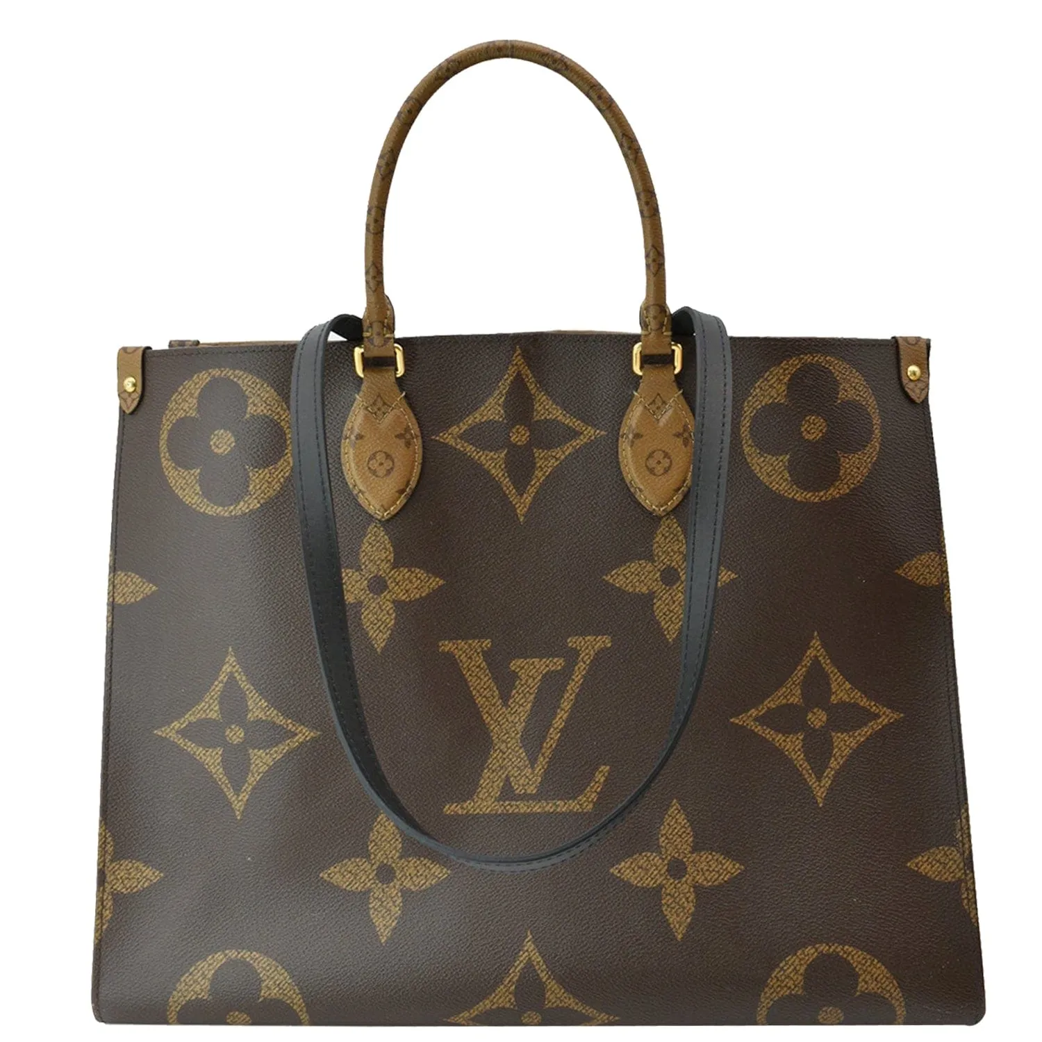 LOUIS VUITTON Onthego GM Giant Monogram Canvas Tote Shoulder Bag Brown