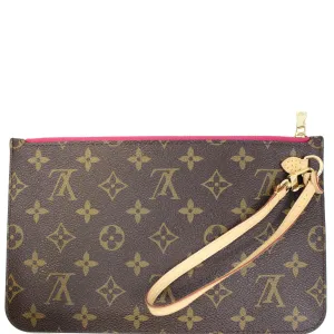 LOUIS VUITTON Pochette Wristlet Pouch Monogram Canvas Neverfull MM/GM Brown