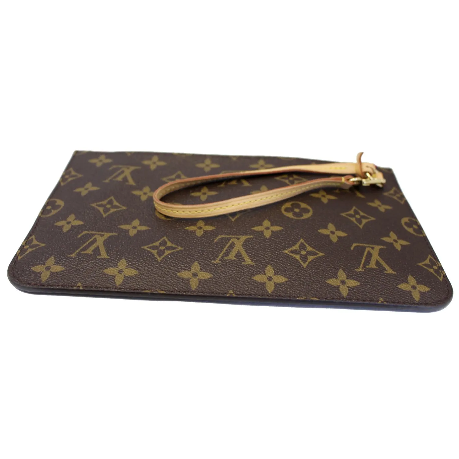 LOUIS VUITTON Pochette Wristlet Pouch Monogram Canvas Neverfull MM/GM Brown