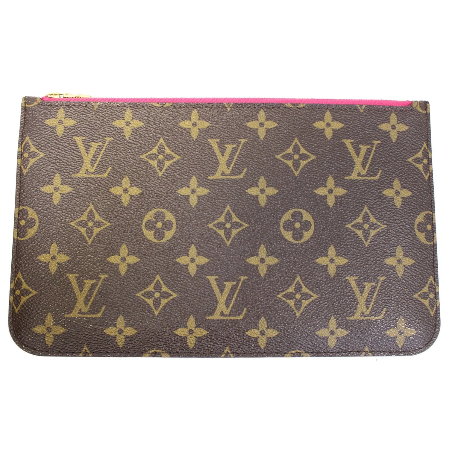 LOUIS VUITTON Pochette Wristlet Pouch Monogram Canvas Neverfull MM/GM Brown