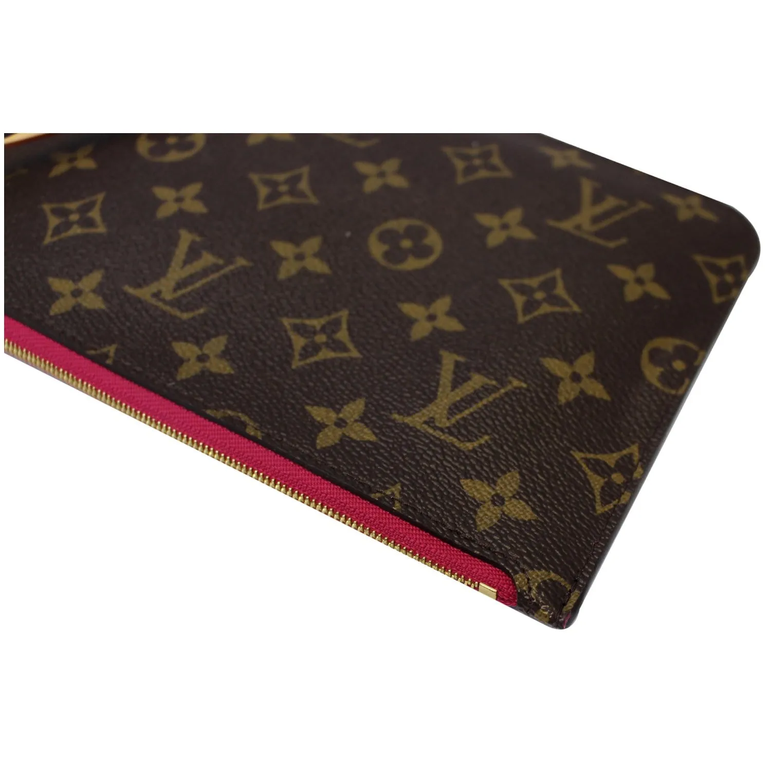 LOUIS VUITTON Pochette Wristlet Pouch Monogram Canvas Neverfull MM/GM Brown