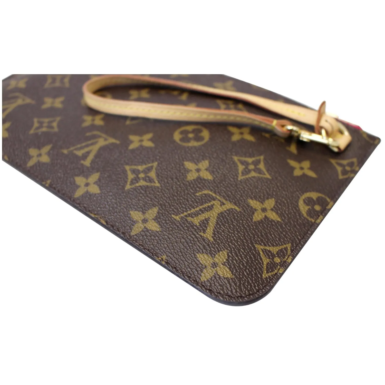 LOUIS VUITTON Pochette Wristlet Pouch Monogram Canvas Neverfull MM/GM Brown