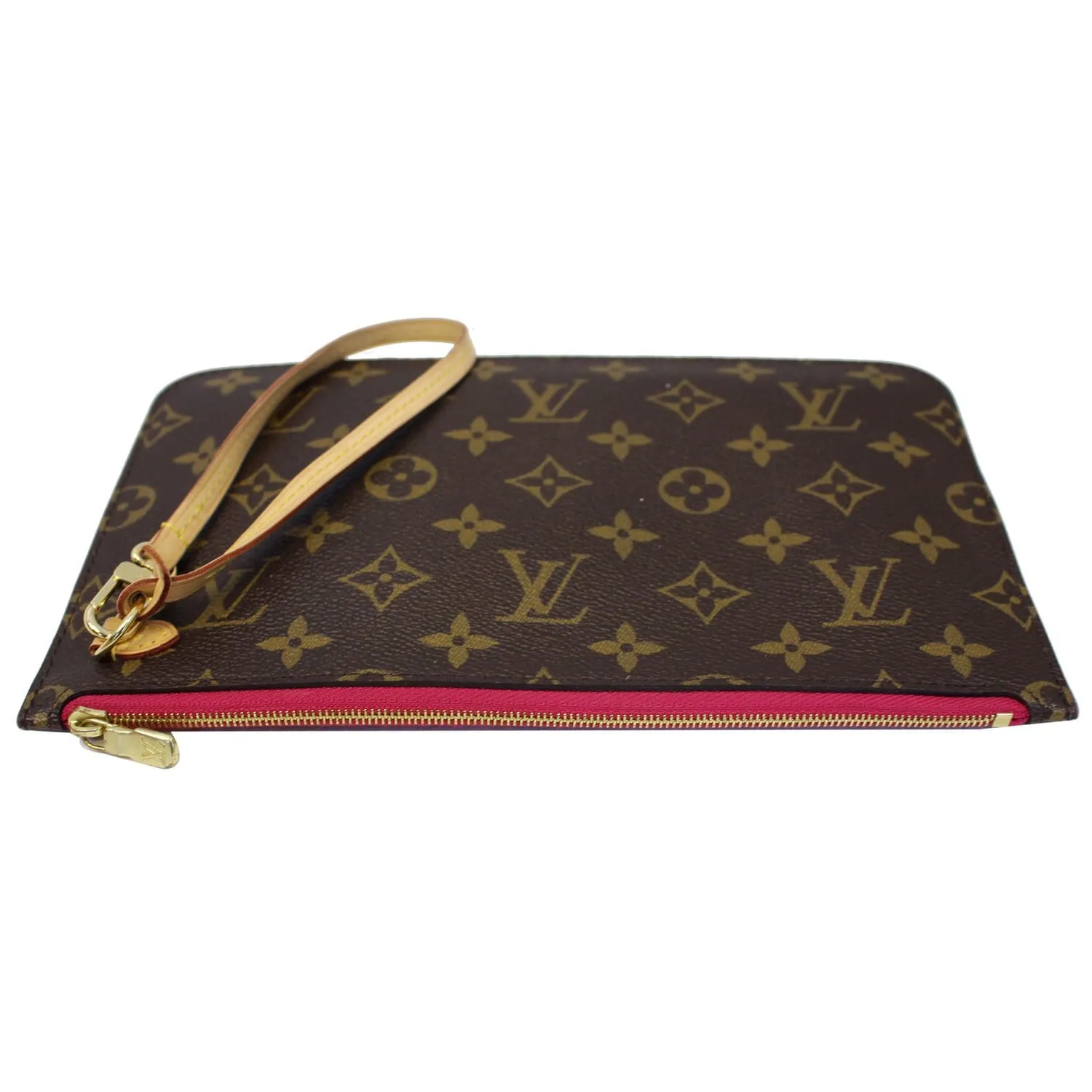 LOUIS VUITTON Pochette Wristlet Pouch Monogram Canvas Neverfull MM/GM Brown