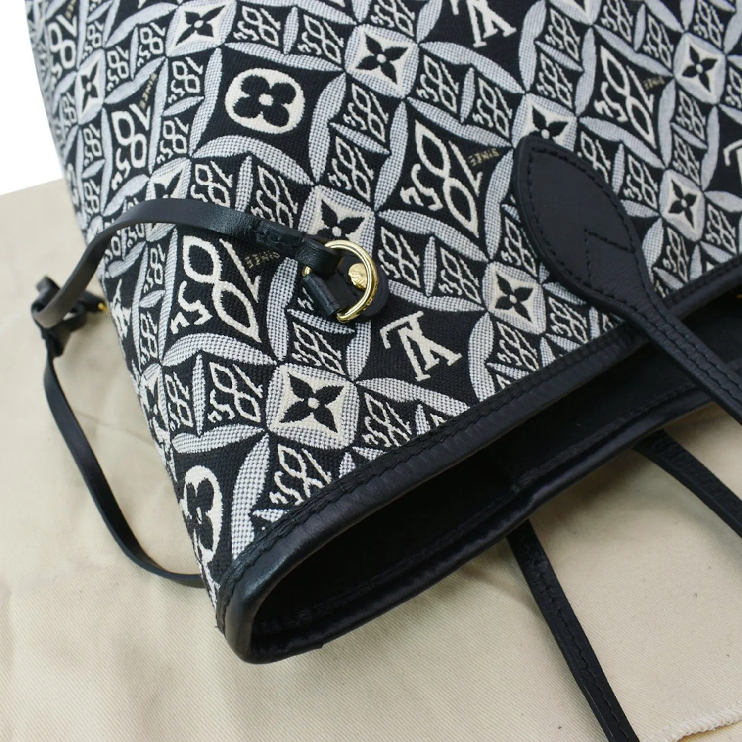 LOUIS VUITTON Since 1854 Neverfull MM Jacquard Shoulder Bag Grey