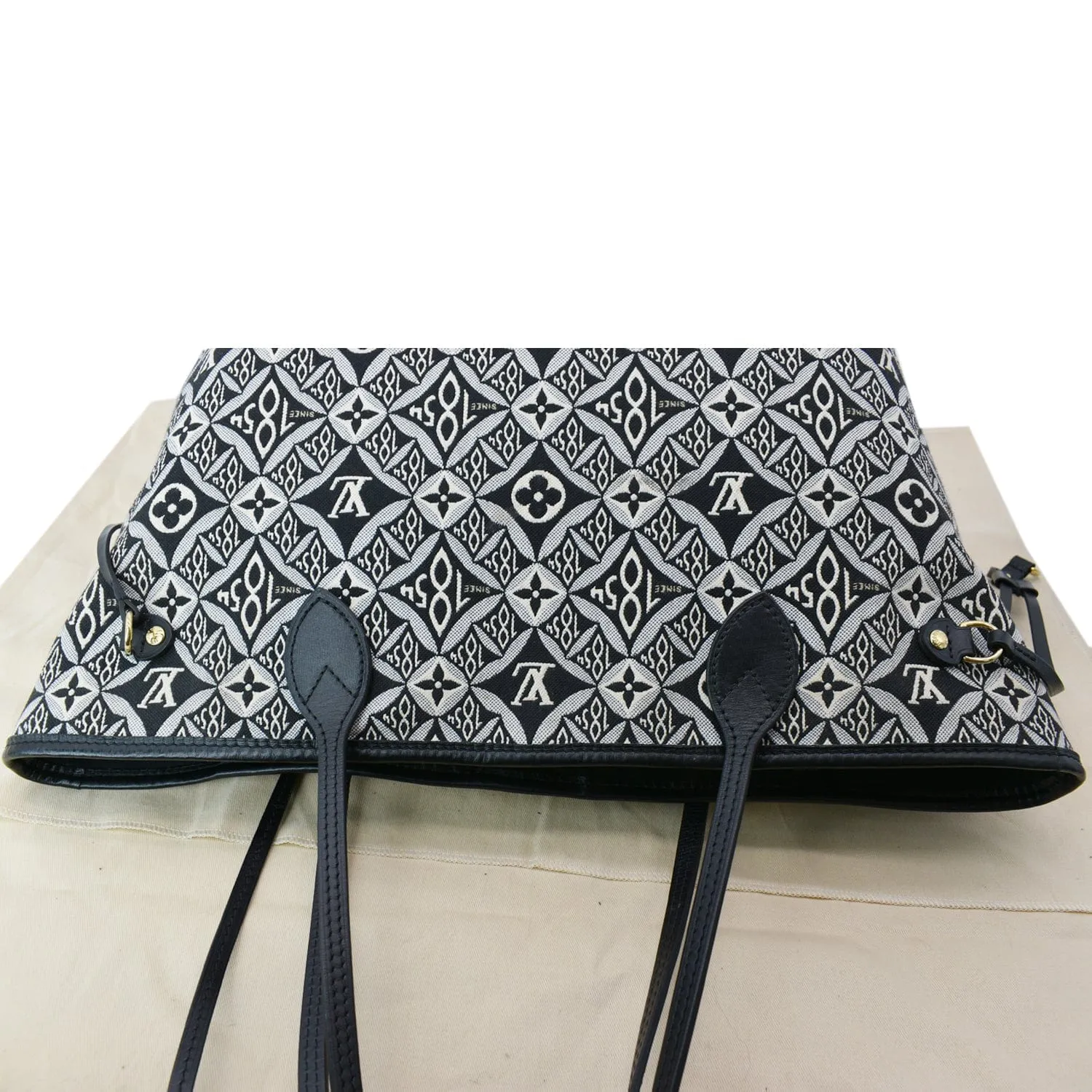 LOUIS VUITTON Since 1854 Neverfull MM Jacquard Shoulder Bag Grey