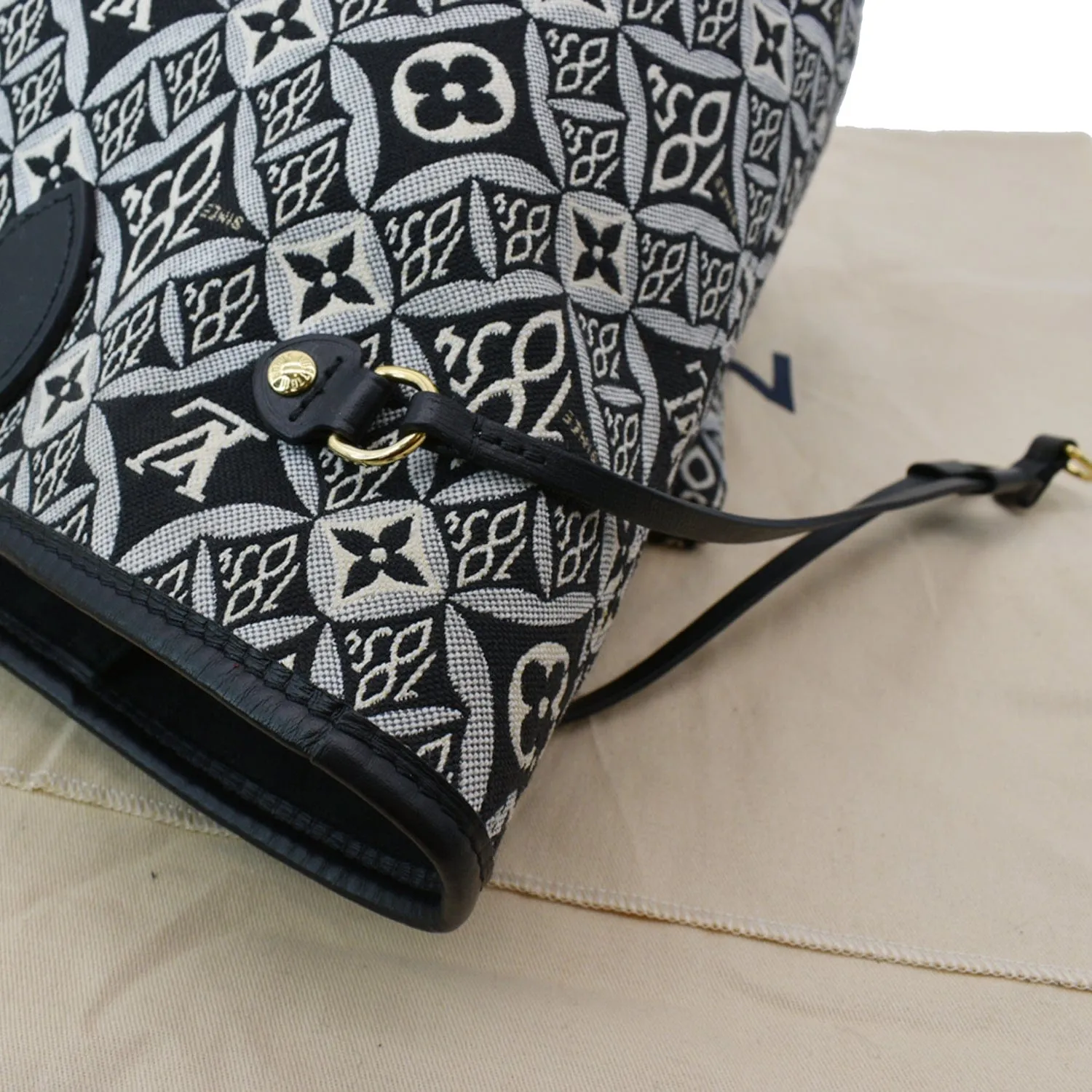 LOUIS VUITTON Since 1854 Neverfull MM Jacquard Shoulder Bag Grey