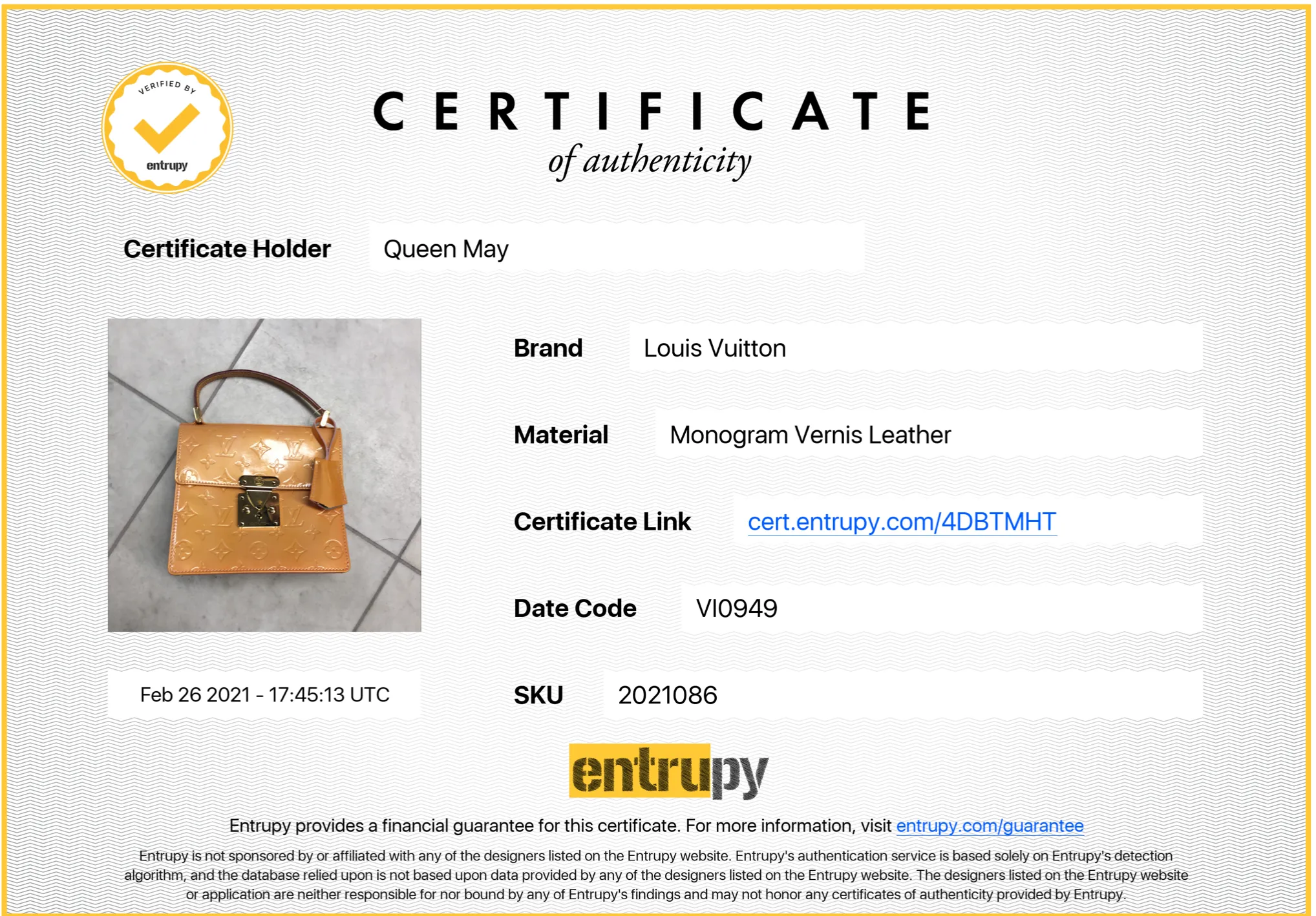 Louis Vuitton Spring Street Vernis Leather Bag