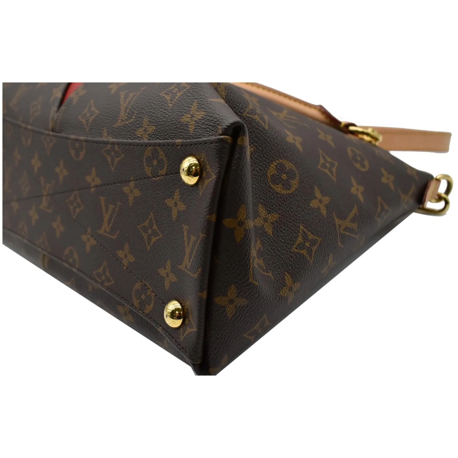 LOUIS VUITTON V Tote MM Monogram Canvas Tote Bag Cerise Red