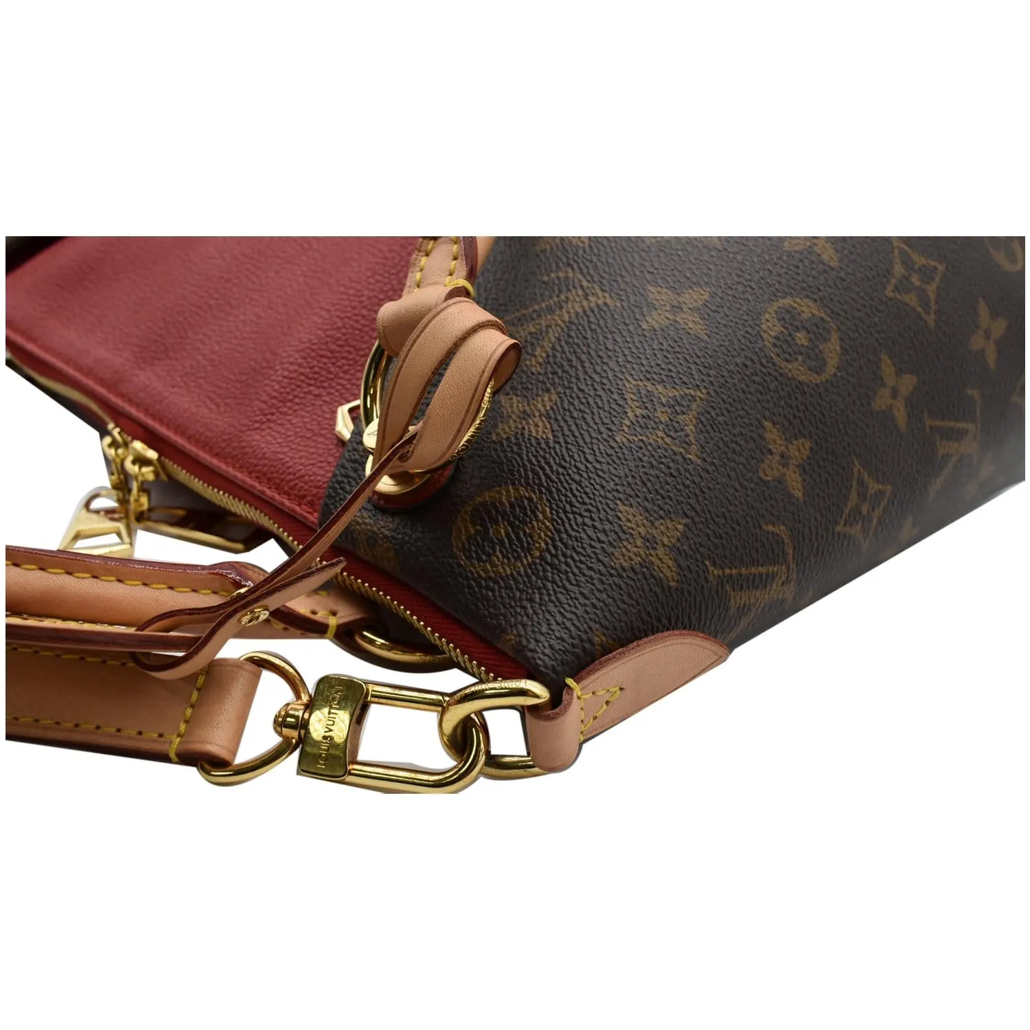 LOUIS VUITTON V Tote MM Monogram Canvas Tote Bag Cerise Red