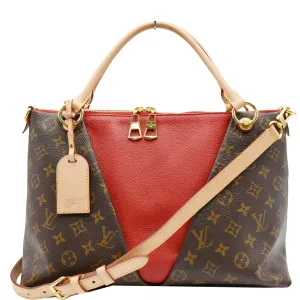 LOUIS VUITTON V Tote MM Monogram Canvas Tote Bag Cerise Red