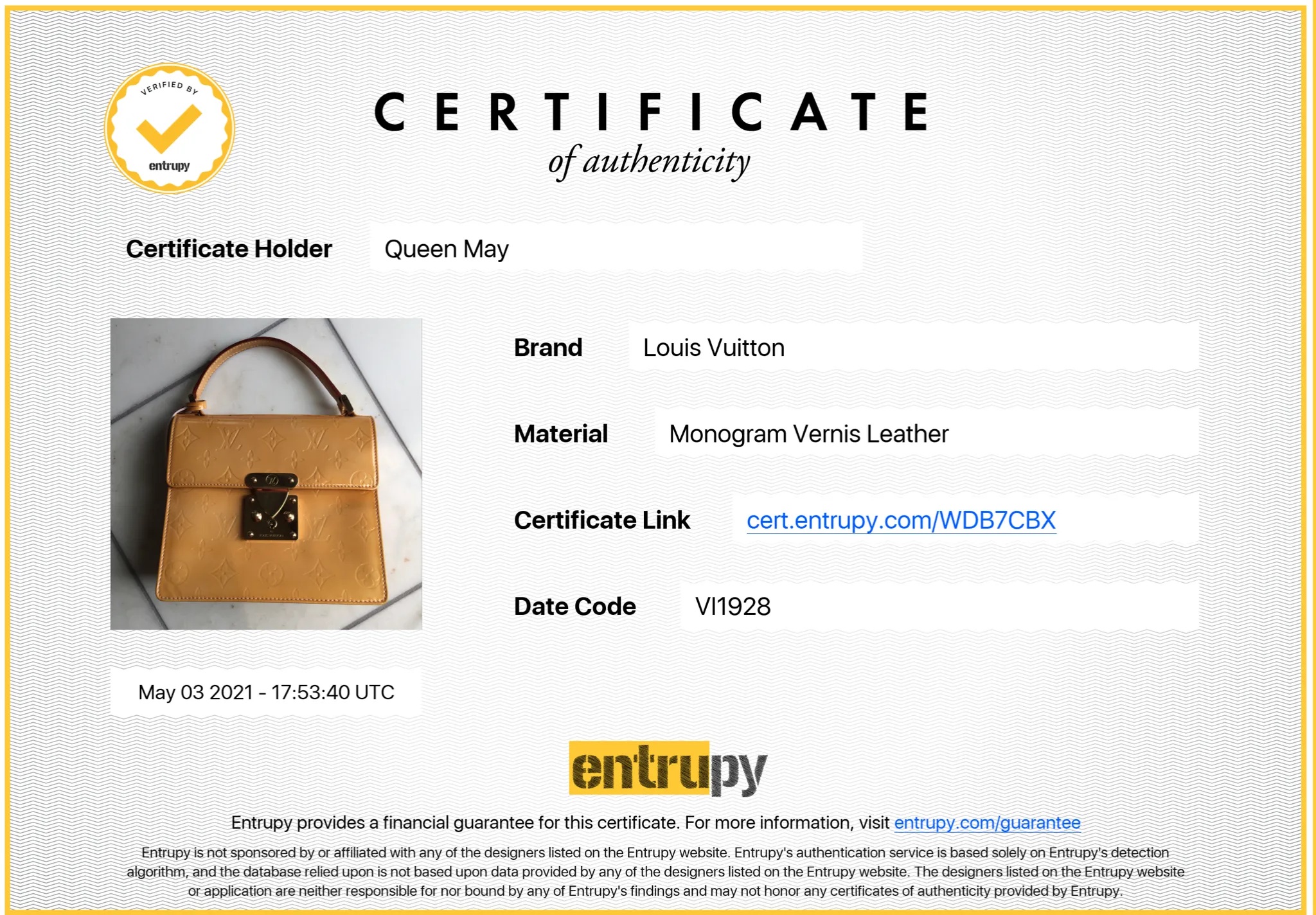 Louis Vuitton Vernis Spring Street Bag