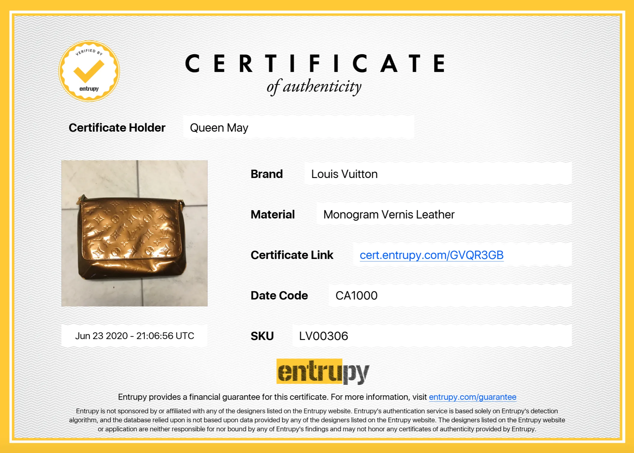 Louis Vuitton Vernis Thompson Street Square Bag