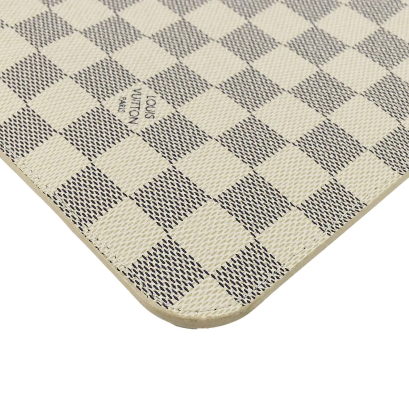 LOUIS VUITTON Wristlet Pochette Damier Azur Pouch White
