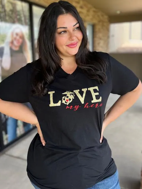 Love My Hero Tee - Marines