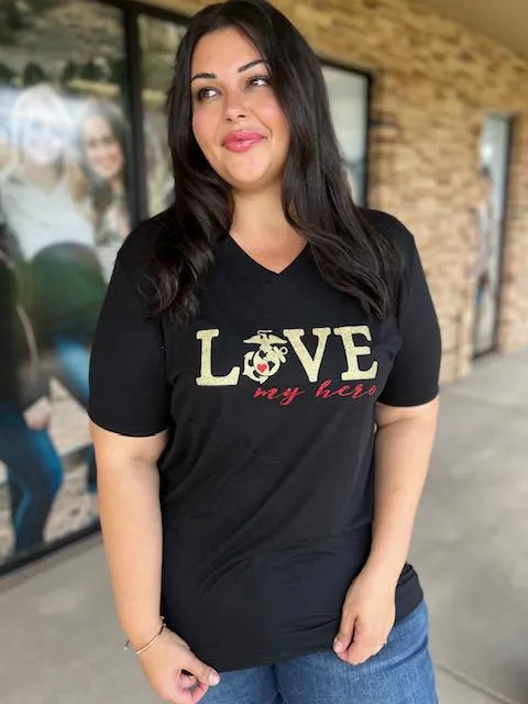 Love My Hero Tee - Marines