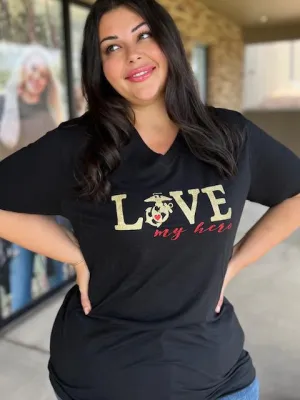 Love My Hero Tee - Marines