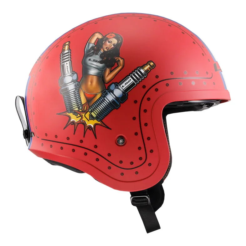 LS2 Helmets Spitfire Spark Motorcycle Open Face & 3/4 Helmet
