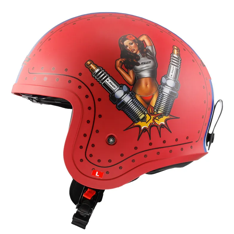LS2 Helmets Spitfire Spark Motorcycle Open Face & 3/4 Helmet