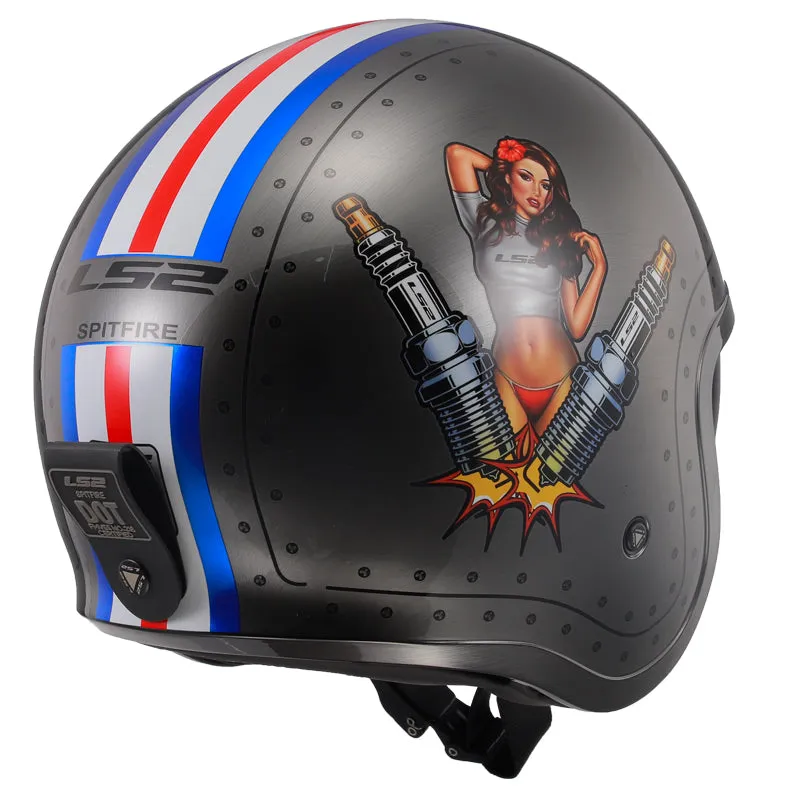 LS2 Helmets Spitfire Spark Motorcycle Open Face & 3/4 Helmet