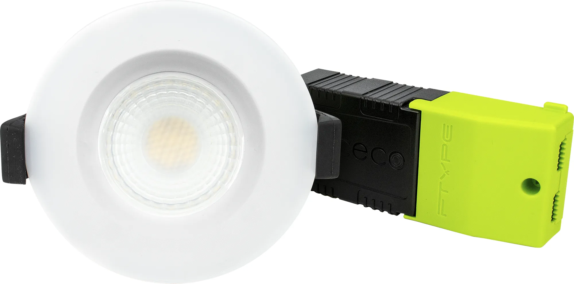 Luceco EFCB40W30 FType Compact Regressed 4W Dimmable Warm White 3000K IP65 Fire Rated LED Downlight - White
