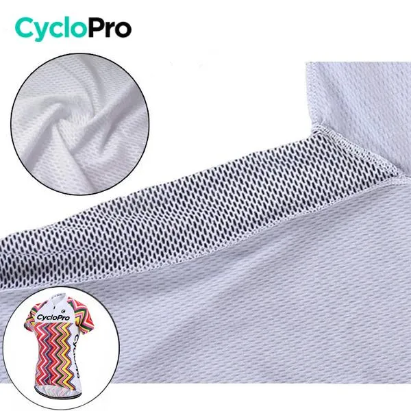 MAILLOT LONG DE CYCLISME ROSE - AUTOMNE - MOSAIQUE 