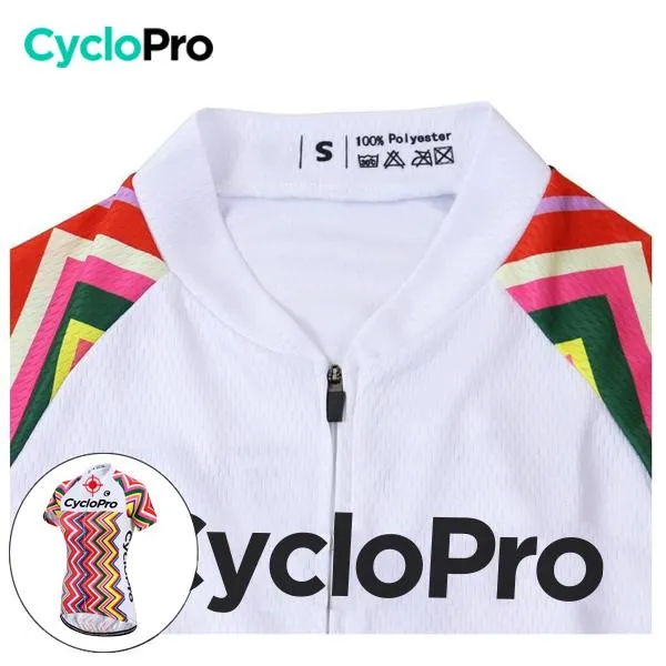 MAILLOT LONG DE CYCLISME ROSE - AUTOMNE - MOSAIQUE 