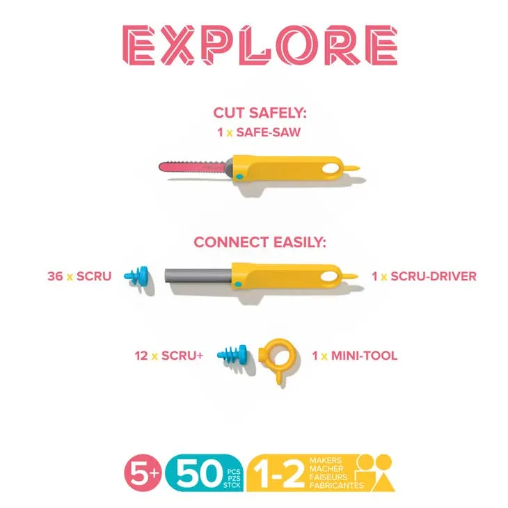 Makedo Explore - 50 pieces - 5 
