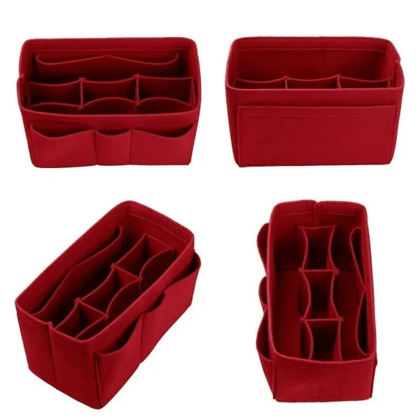 Makeup Bag Organizer Felt Fabric Purse Women Cosmetic Bag Handbag Insert Bag Case