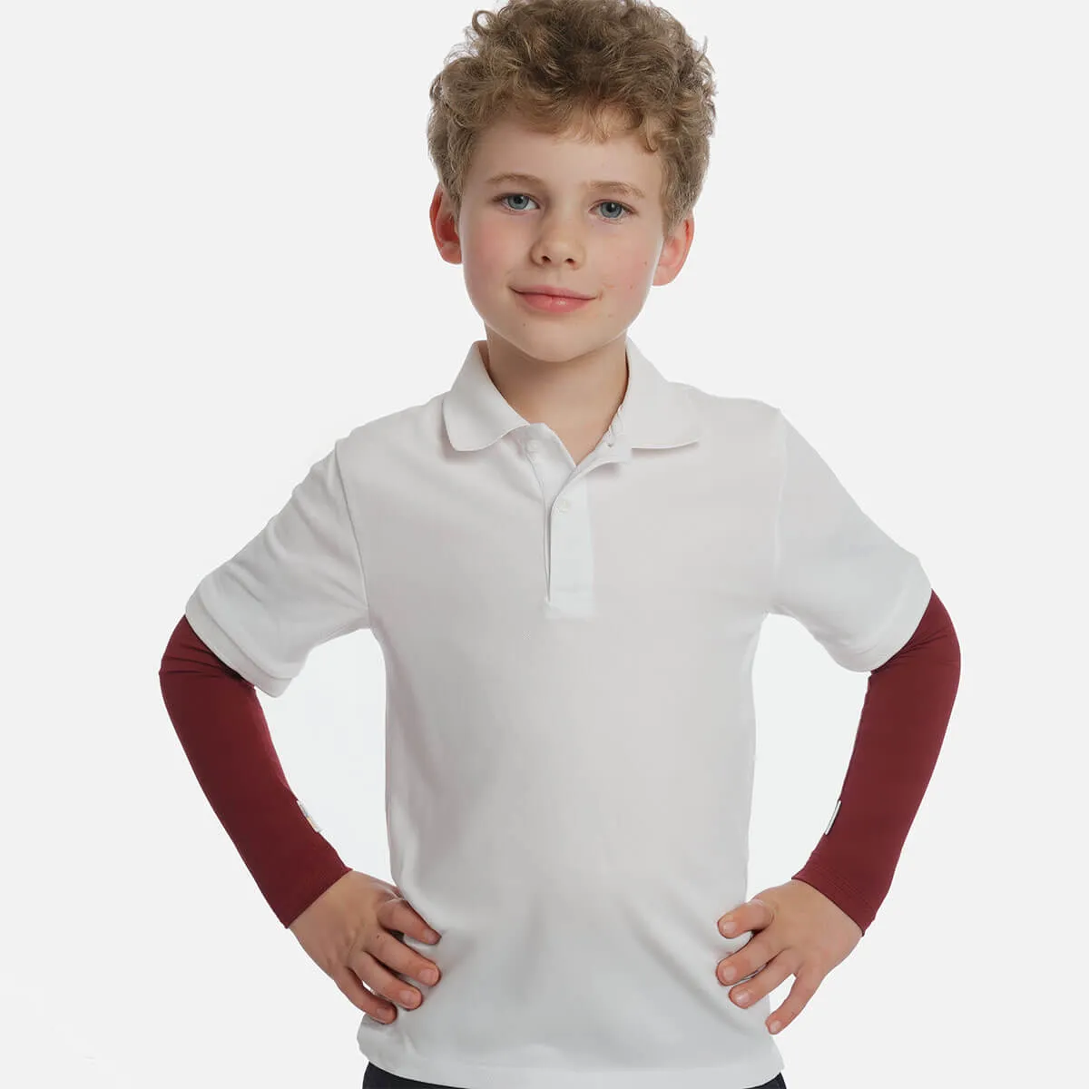 Maroon Kids Arm Sleeves