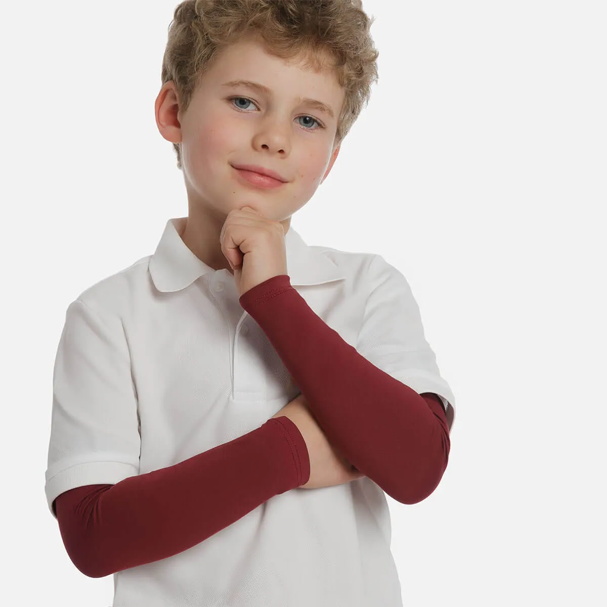 Maroon Kids Arm Sleeves