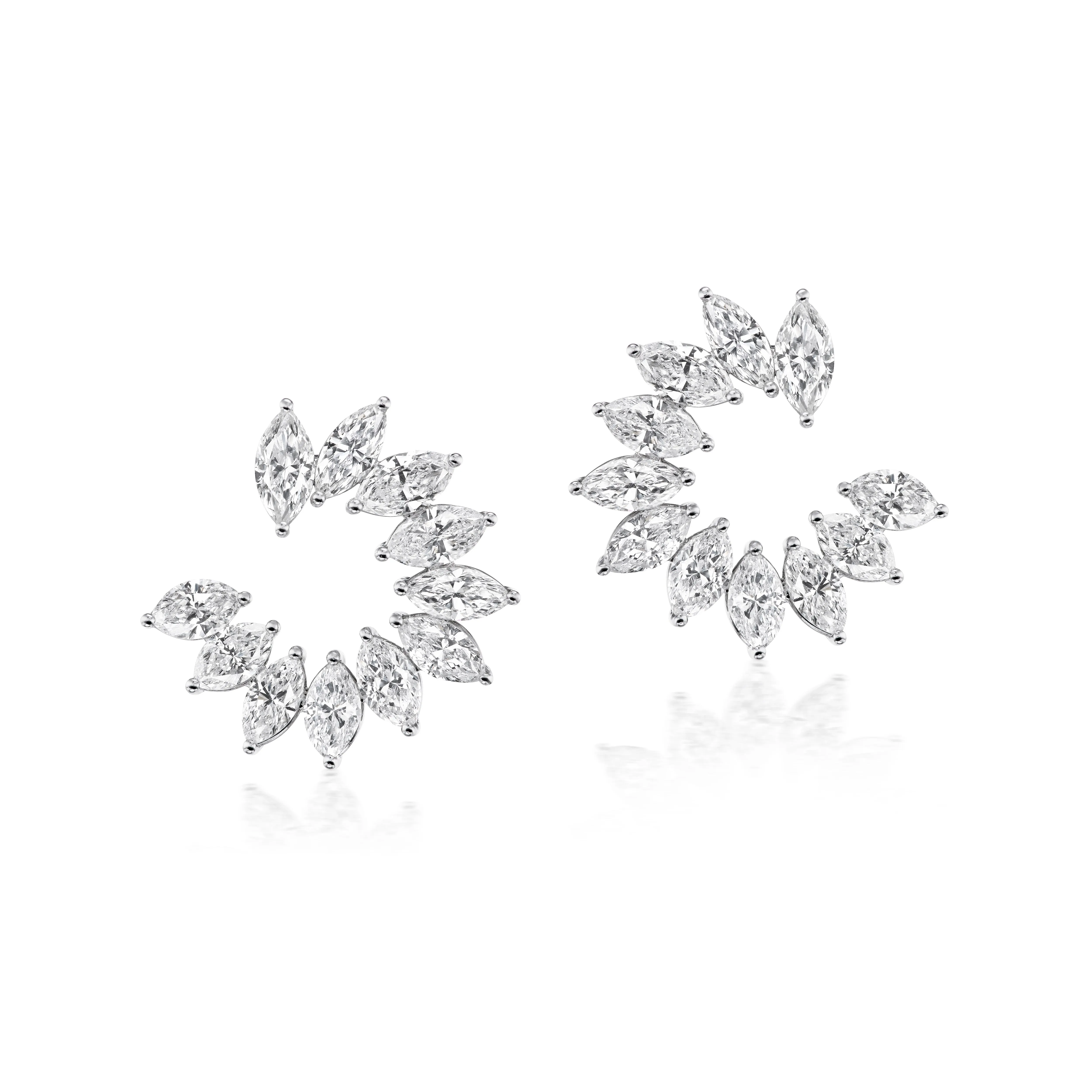 Marquis Diamond Scintillate Hoop Earrings
