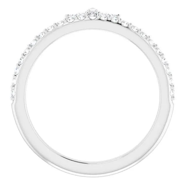 Marquise Gemstone Crown Lab-Grown Diamond Accent Stackable Ring